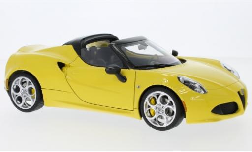 Diecast model cars Alfa Romeo 4C 1/18 AUTOart Spider yellow 2015 Alfa Romeo 4C 1/18 AUTOart Spider yellow 2015 diecast model cars