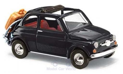 Diecast model cars Fiat 500 1/87 Busch blue 1965 mit Heckgepäckträger Fiat 500 1/87 Busch blue 1965 mit Heckgepäckträger diecast model cars