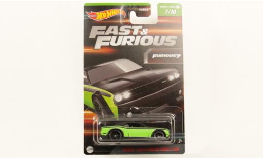 Diecast model cars Dodge Challenger 1/64 Hot Wheels R/T la chaux/black rapide & Furious Dodge Challenger 1/64 Hot Wheels R/T la chaux/black rapide & Furious diecast model cars