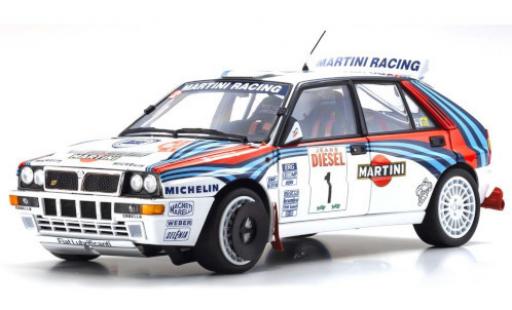 Diecast model cars Lancia Delta 1/18 Kyosho HF Integrale No.1 Martini Racing Martini Rallye WM Rallye San Remo 1992 J.Kankkunen/J.Piironen Lancia Delta 1/18 Kyosho HF Integrale No.1 Martini Racing Martini Rallye WM Rallye San Remo 1992 J.Kankkunen/J.Piironen diecast model cars