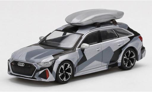 Diecast model cars Audi RS6 1/64 Mini GT Avant grey/Dekor mit Dachbox Audi RS6 1/64 Mini GT Avant grey/Dekor mit Dachbox diecast model cars