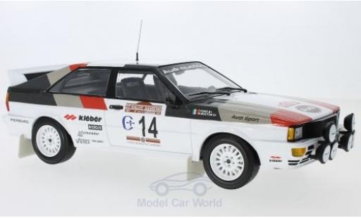 Diecast model cars Audi Quattro 1/18 Minichamps quattro No.14 Sport Rallye WM Rallye San Remo 1981 M.Mouton/F.Pons Audi Quattro 1/18 Minichamps quattro No.14 Sport Rallye WM Rallye San Remo 1981 M.Mouton/F.Pons diecast model cars