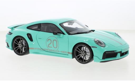 Diecast model cars Porsche 992 Turbo s 1/18 Minichamps 911  Turbo S Sport Design green 2021 Porsche 992 Turbo s 1/18 Minichamps 911  Turbo S Sport Design green 2021 diecast model cars
