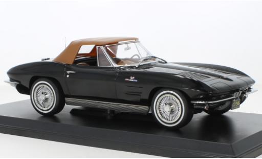 Diecast model cars Chevrolet Corvette 1/18 Norev Sting Ray Convertible (C2) black/brown 1963 Chevrolet Corvette 1/18 Norev Sting Ray Convertible (C2) black/brown 1963 diecast model cars