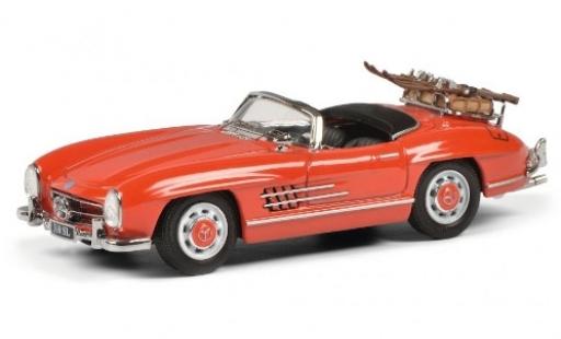 Diecast model cars Mercedes 300 1/43 Schuco SL Roadster (W198 II) red mit Skiträger und Ladegut Mercedes 300 1/43 Schuco SL Roadster (W198 II) red mit Skiträger und Ladegut diecast model cars