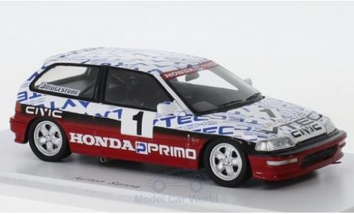 Diecast model cars Honda Civic 1/43 Spark (EF9) Gr. N RHD No.1 Suzuka Test 1990 A.Senna Honda Civic 1/43 Spark (EF9) Gr. N RHD No.1 Suzuka Test 1990 A.Senna diecast model cars