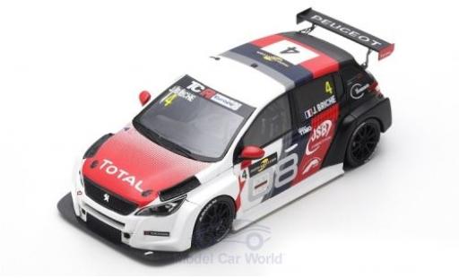 Diecast model cars Peugeot 308 1/43 Spark TCR No.4 TCR Europe Spa-Francorchamps 2018 J.Briche Peugeot 308 1/43 Spark TCR No.4 TCR Europe Spa-Francorchamps 2018 J.Briche diecast model cars