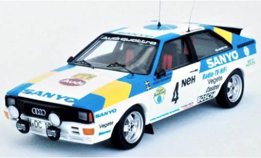 Diecast model cars Audi Quattro 1/43 Trofeu quattro No.4 Sanyo Rallye WM Rallye Schweden 1982 S.Blomqvist/B.Cederberg Audi Quattro 1/43 Trofeu quattro No.4 Sanyo Rallye WM Rallye Schweden 1982 S.Blomqvist/B.Cederberg diecast model cars