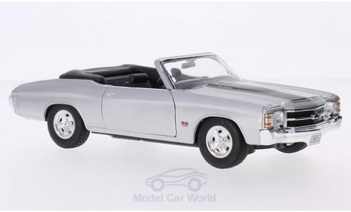Diecast model cars Chevrolet Chevelle 1/24 Welly SS 454 Convertible grey/black 1971 Chevrolet Chevelle 1/24 Welly SS 454 Convertible grey/black 1971 diecast model cars