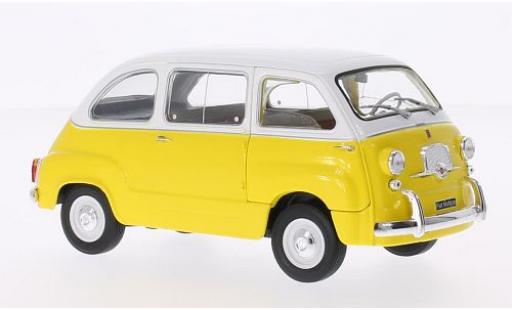 Diecast model cars Fiat 600 1/24 WhiteBox Multipla yellow/white 1960 Fiat 600 1/24 WhiteBox Multipla yellow/white 1960 diecast model cars
