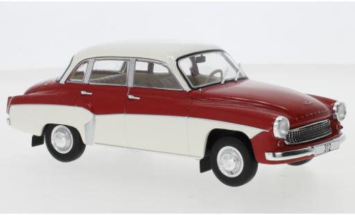 Diecast model cars Wartburg 312 1/24 WhiteBox red/white Wartburg 312 1/24 WhiteBox red/white diecast model cars