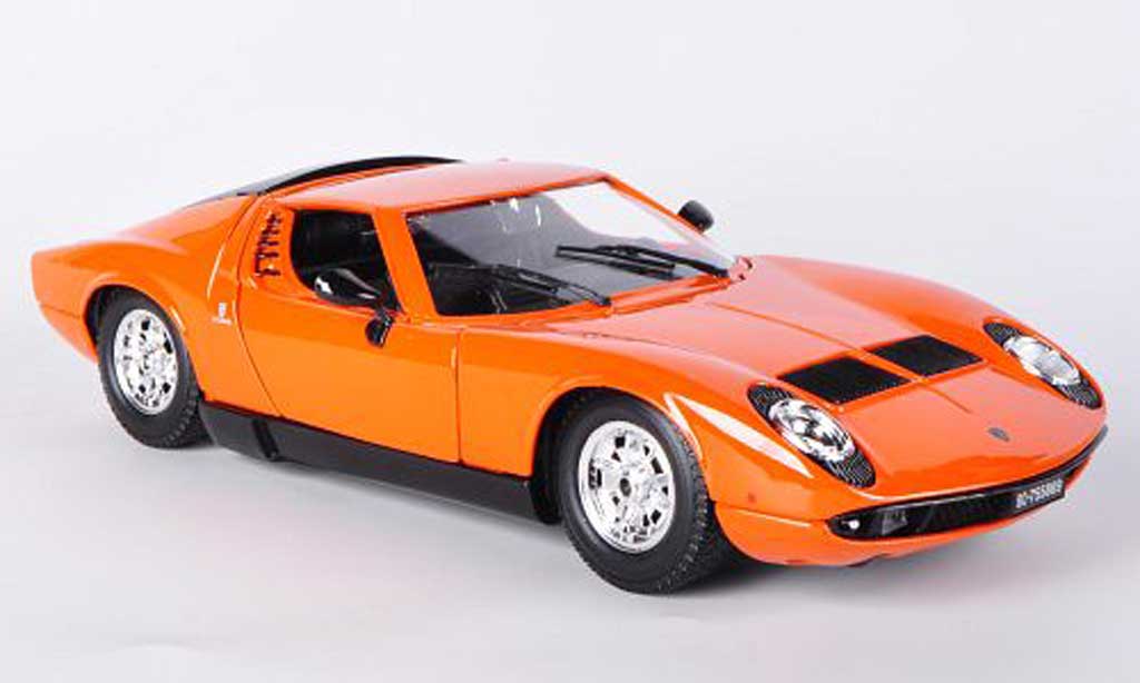 Diecast model cars Lamborghini Miura 1/18 Burago orange 1968 