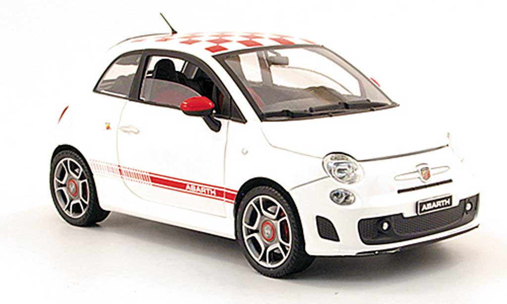 Diecast model cars Fiat 500 Abarth 1/43 Motorama Abarth white 2009 