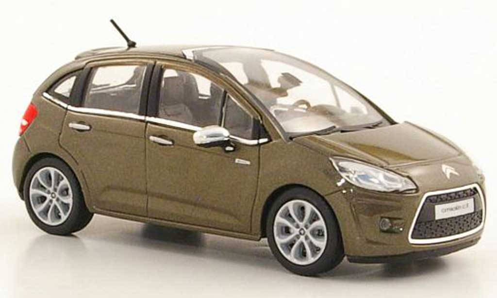 Diecast model cars Citroen C3 1 43 Norev brown 5 portes 2011