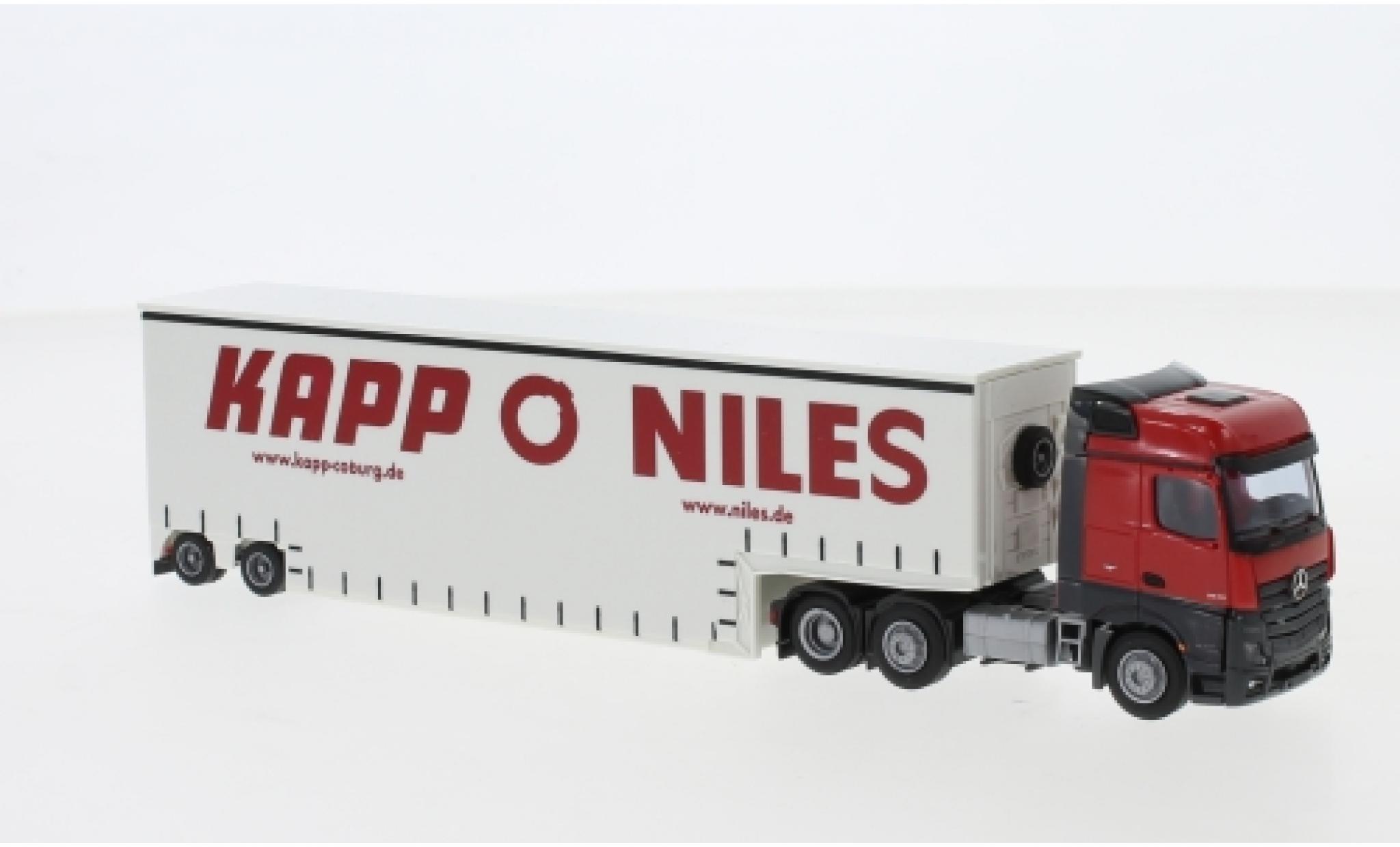 Diecast model cars Mercedes Actros 1/18 NZG Autotransporter grey avec Lohr  remorque 