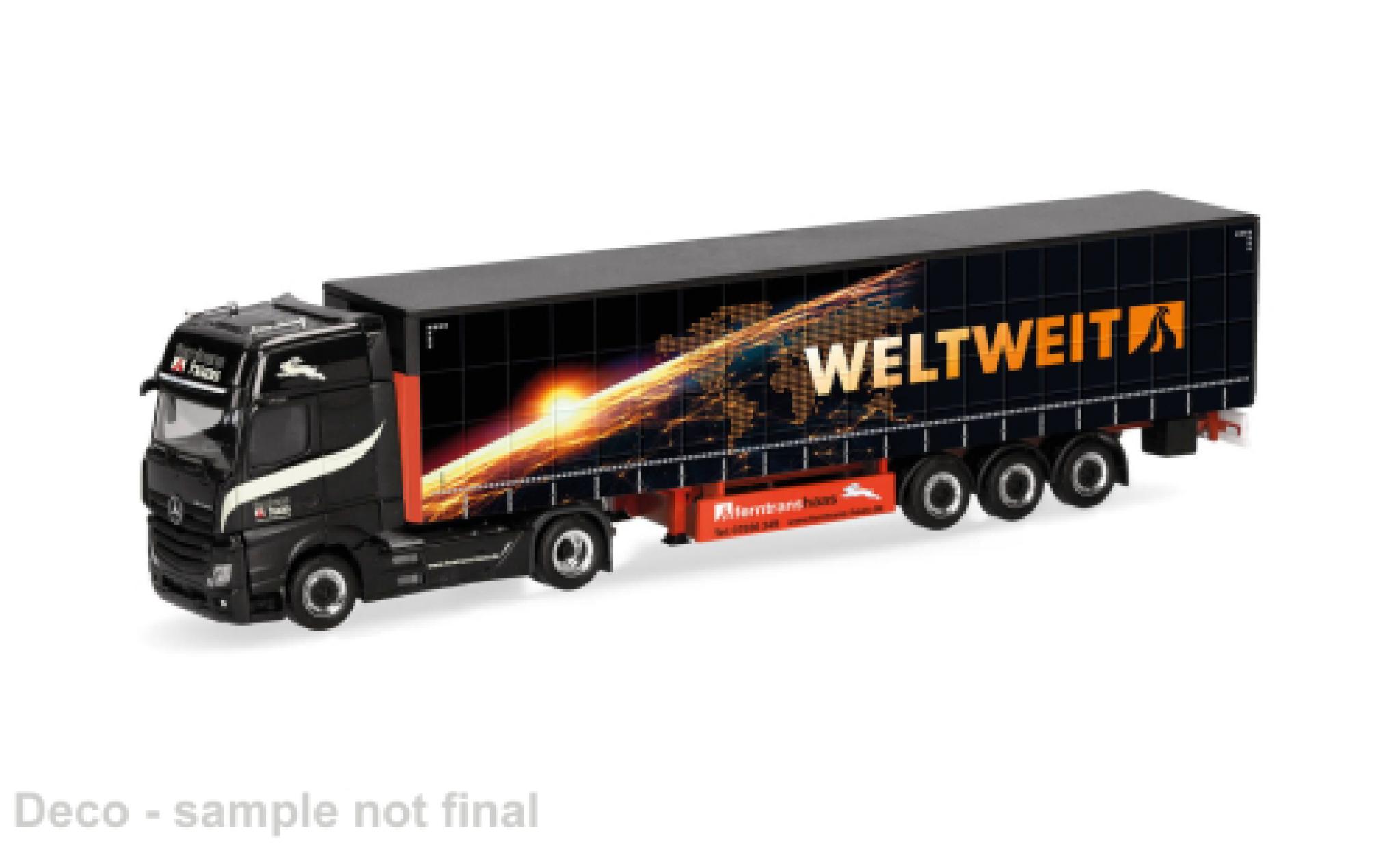 Mercedes Actros Herpa 18 L schwarz Ferntrans Haas/weltweit 1:87 diecast model cars