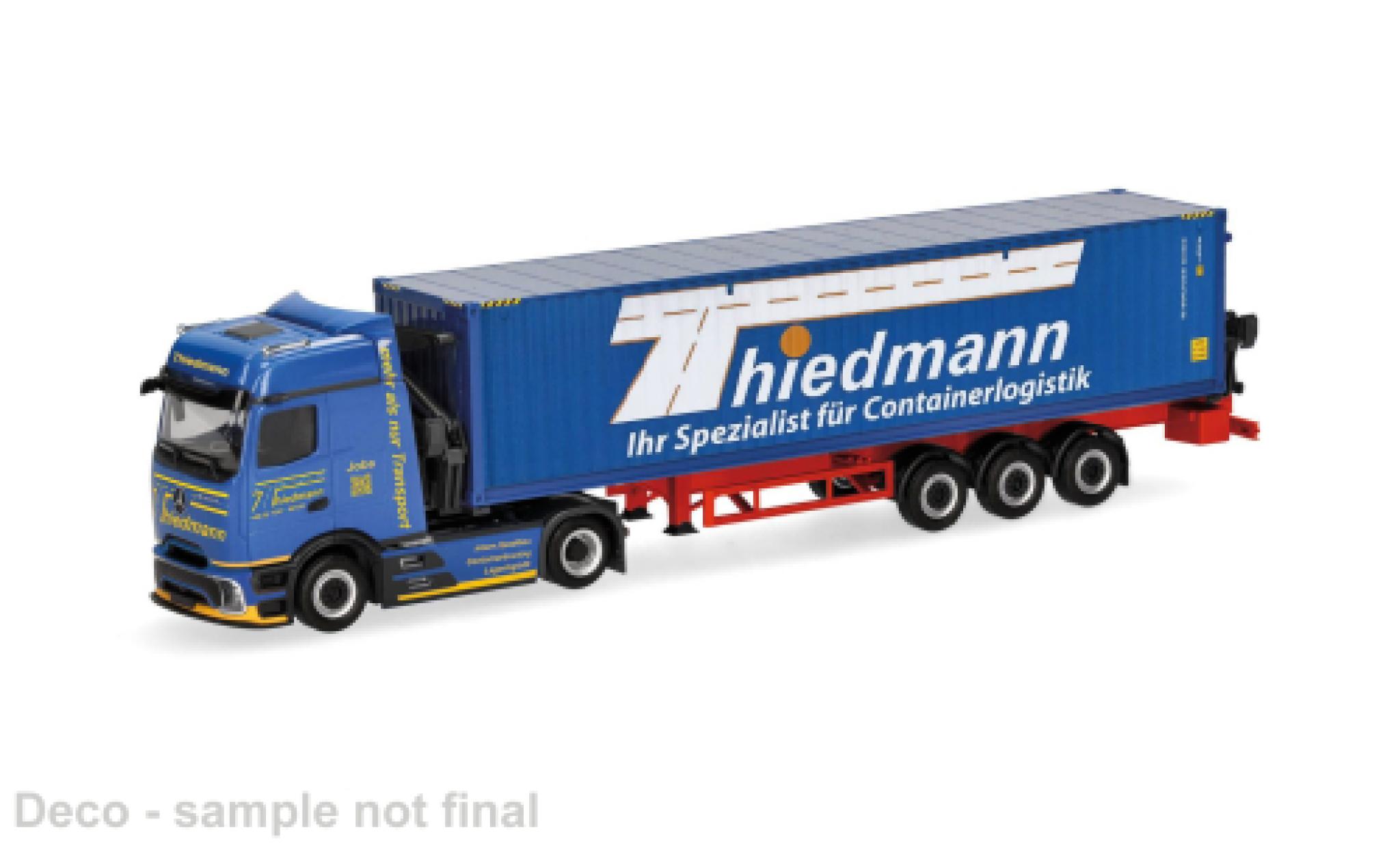Mercedes Actros Herpa L blau Thiedmann 1:87 diecast model cars