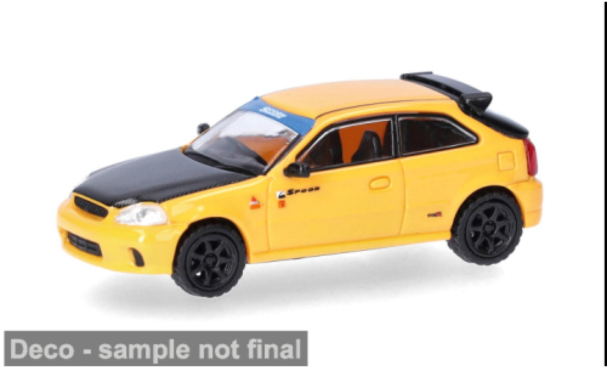 Honda Civic 1/87 Micro City 87 Type R (EK9) gelb/schwarz 1:87 diecast model cars