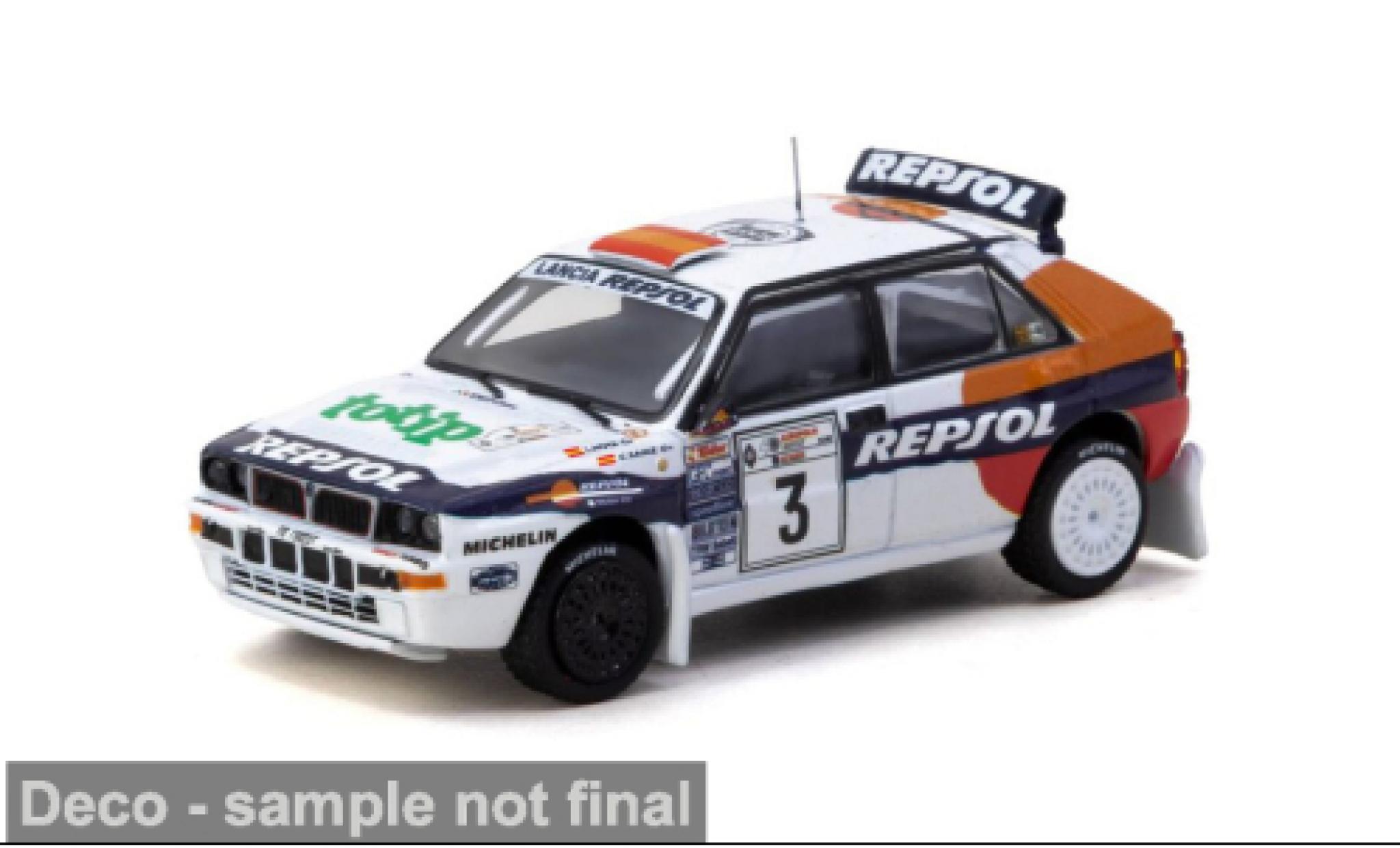 Lancia Delta 1/64 Tarmac Works HF Integrale Acropolis Rally 1993 C.Sainz/L.Moya 1:64 diecast model cars