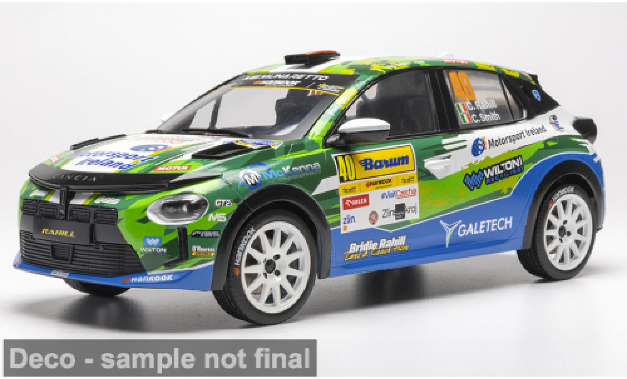 Lancia Ypsilon 1/18 IXO HF Rally4 Barum Rally 2025 #40 C.Rahill/C.Smith 1:18 diecast model cars