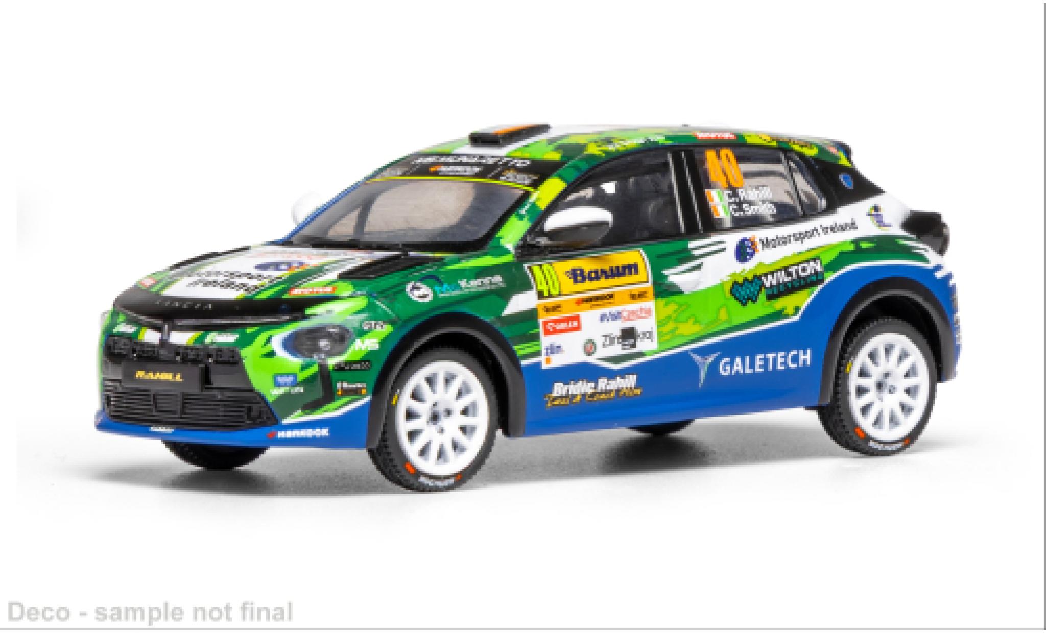 Lancia Ypsilon 1/43 IXO Rally4 HF Barum Rally 2025 #40 C.Rahill/C.Smith 1:43 diecast model cars