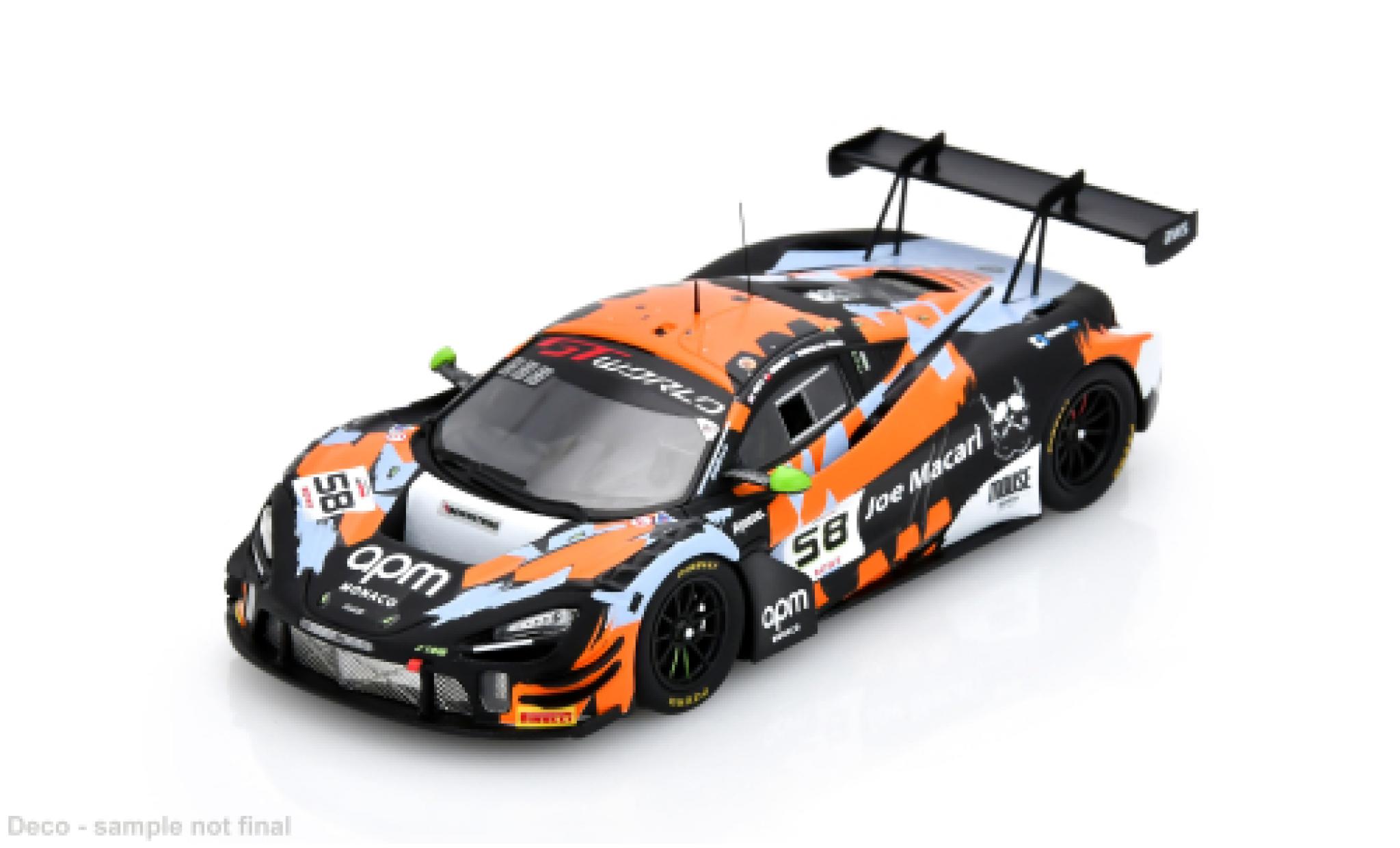 McLaren 720 1/43 Spark S GT3 EVO 24h Spa 2025 Garage 59 #58 A.Smalley/F.Schandorff 1:43 diecast model cars