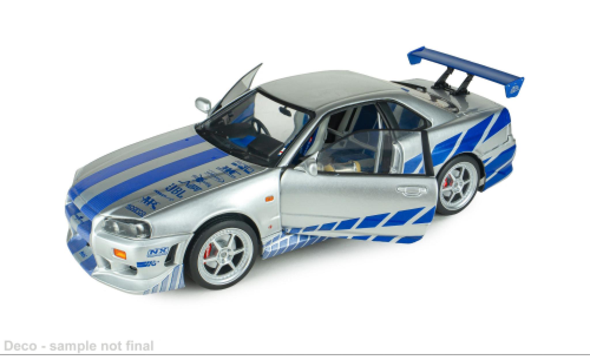 Nissan Skyline 1/18 Solido GT-R (BNR34) silber/blau Fast &amp; Furious 1:18 diecast model cars