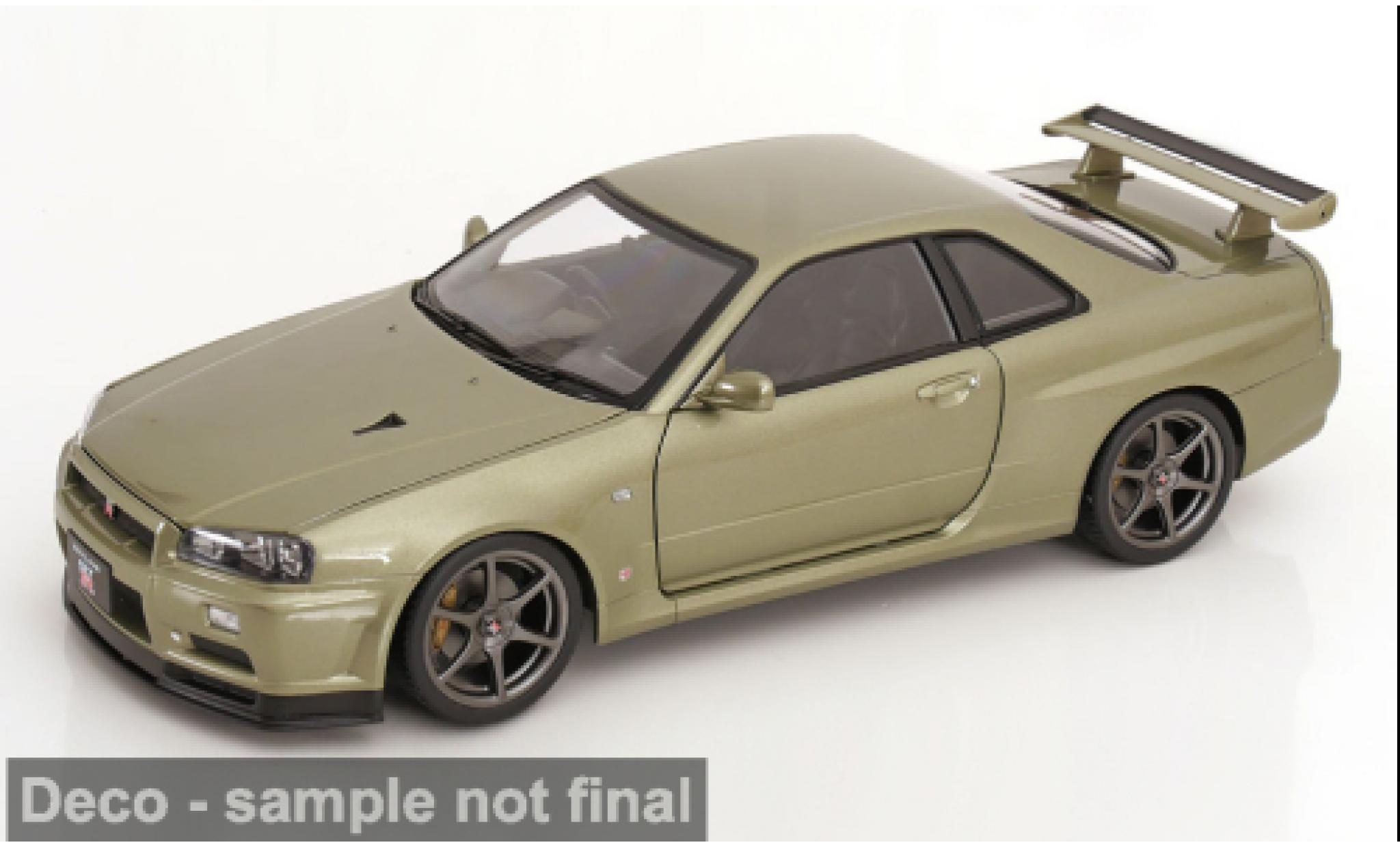 Nissan Skyline 1/12 KK Scale GT-R R34 V-Spec N&uuml;r green 2001 1:12 diecast model cars