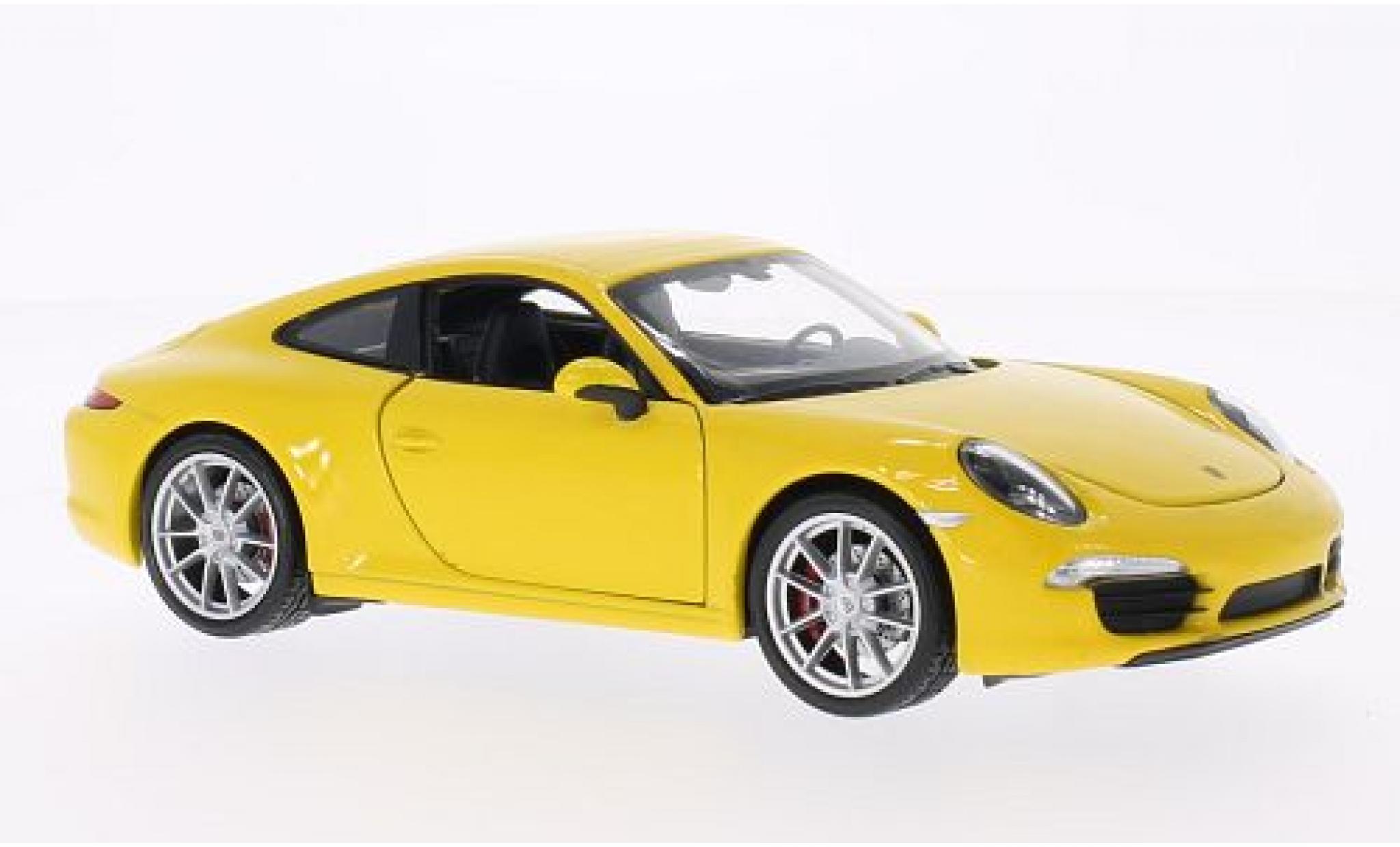 Porsche 991 1/24 Welly 911  Carr gelb 1:24 diecast model cars