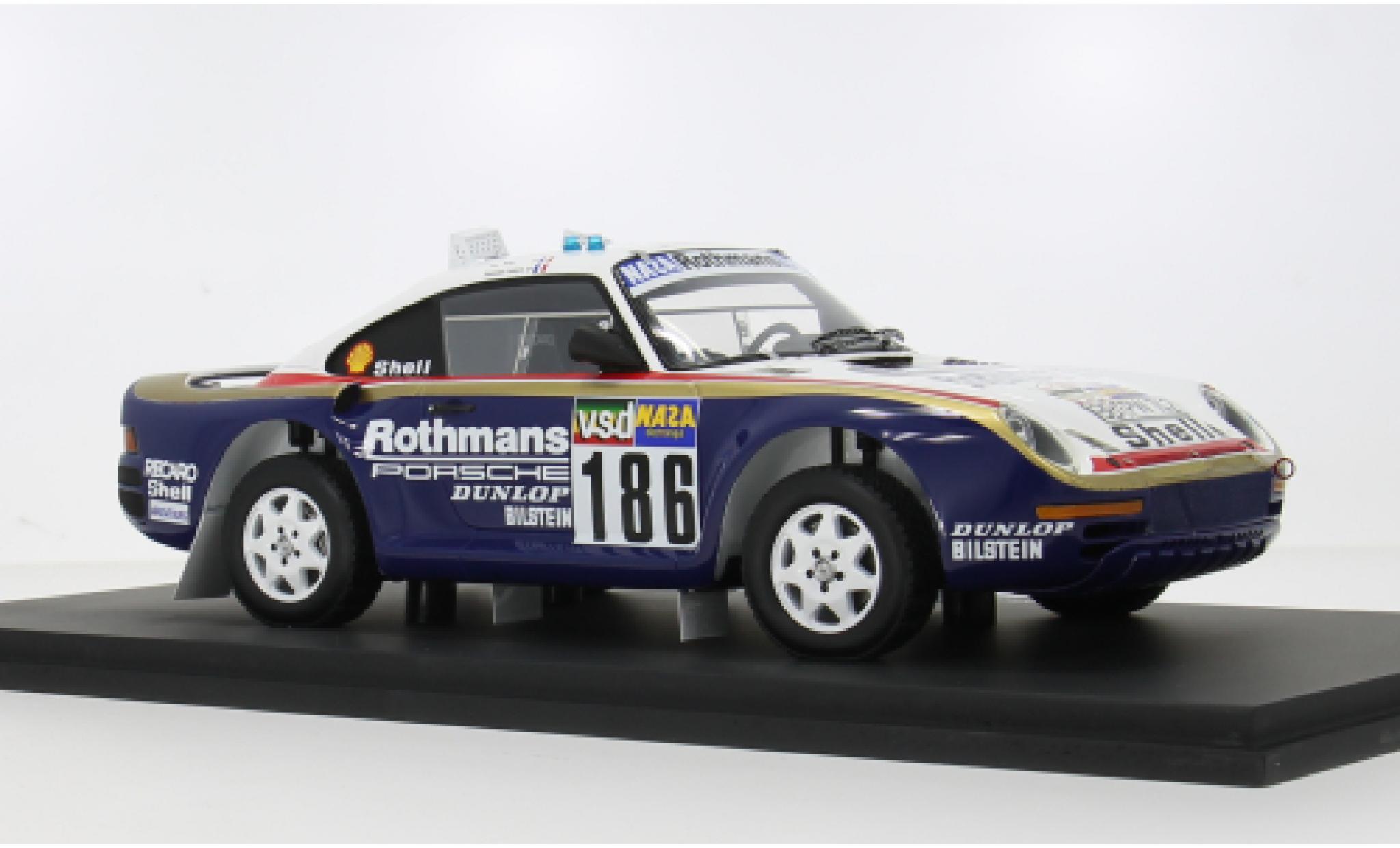 Porsche 959 1/18 Spark Rally Paris Dakar 1986 #186 R.Metge/D.Lemoine 1:18 diecast model cars