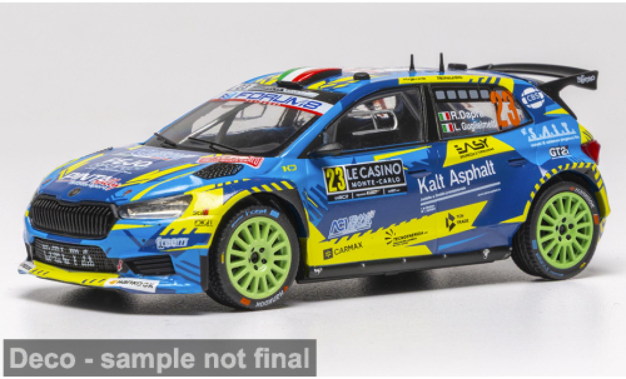 Skoda Fabia 1/43 IXO Rally2 Rally Monte Carlo 2026 #23 R.Dapra/L.Guglielmetti 1:43 diecast model cars