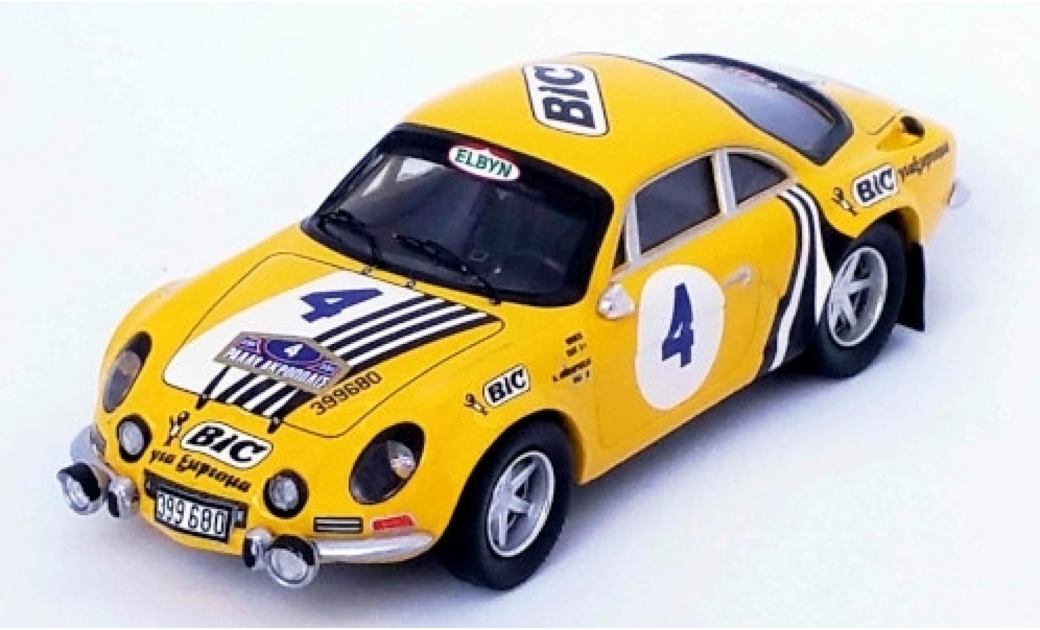 Renault Alpine A110 1600S Yellow 1/18 Diecast Model Car by Kyosho