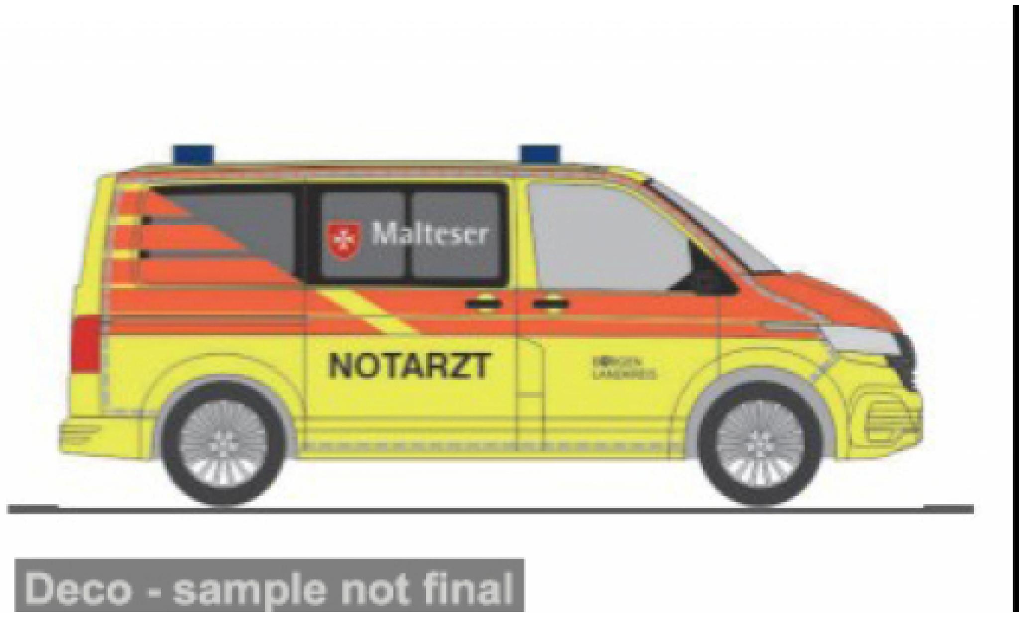Volkswagen T6 1/87 Rietze .1 NEF Malteser Burgen Landkreis 1:87 diecast model cars