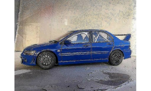 Mitsubishi Lancer Evolution VII 1/18 Autoart jdm blue diecast model cars