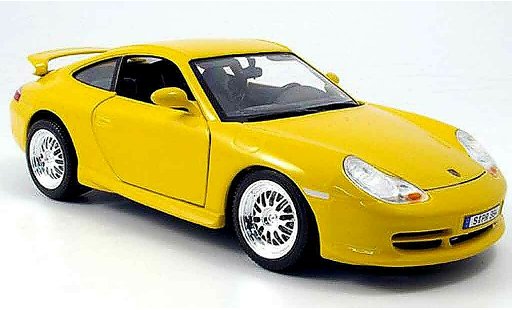Porsche 911 GT3 1/18 Burago yellow strassenversion diecast model cars