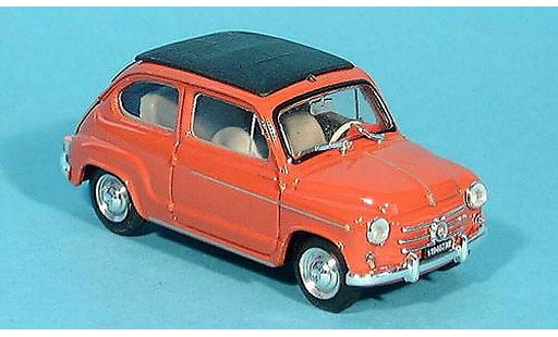 Fiat 600 D 1/43 Brumm red closed 1960 diecast model cars