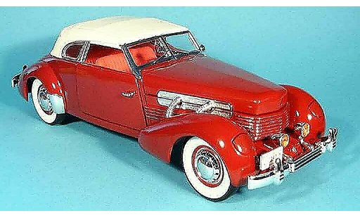 Cord 812 Sedan 1/18 Signature supercharged red et capote white 1937 diecast model cars