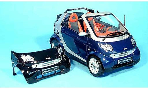 Smart Cabriolet Base 1/18 Kyosho blue (bodypanel black) diecast model cars