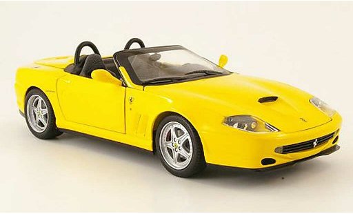 Ferrari 550 Barchetta 1/18 Hot Wheels yellow diecast model cars