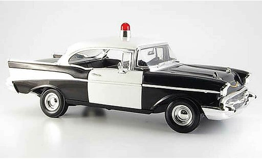 Chevrolet Bel Air Coupe 1/18 Ertl 1957 black white us-police diecast model cars