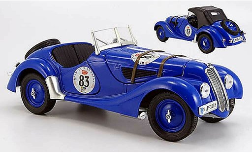 Bmw 328 rallye 1/18 Ricko 1937 no.83 abnehmbares hood diecast model cars