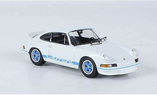 Porsche 911 Carrera 1/43 Minichamps 27 white avec bluen stripes 1972 diecast model cars