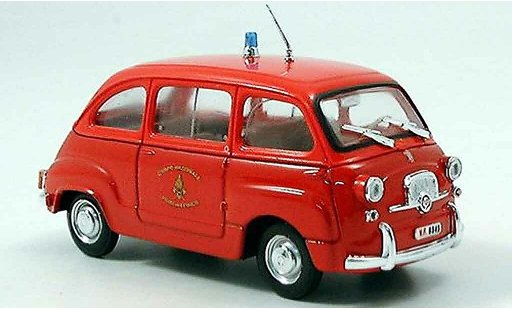 Fiat 600 D 1/43 Brumm Mulitpla pompier diecast model cars