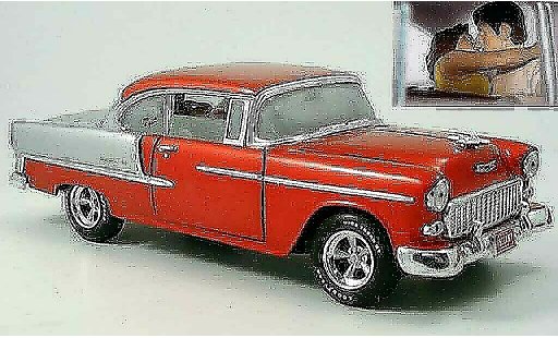 Chevrolet Bel Air Coupe 1/18 Ertl 1955 red/grey diecast model cars