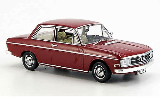 Audi 72 berline 1/43 Norev red 2 Turer 1965 diecast model cars