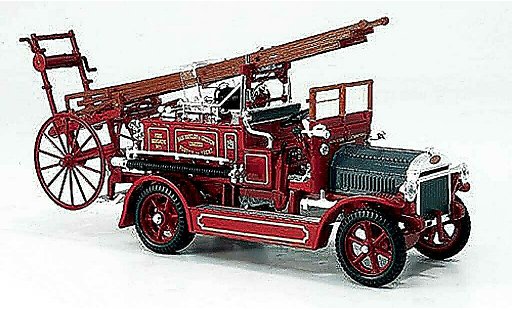 Dennis N Type pompiers 1/43 Yat Ming red Fire brigade diecast model cars