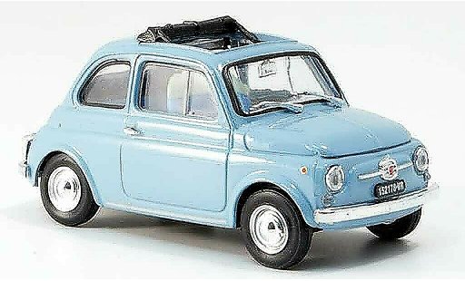 Fiat 500 F 1/43 Brumm himmelblue geoffnetes folding roof 1965 diecast model cars