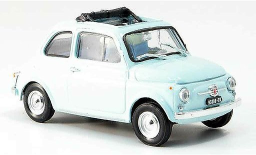 Fiat 500 F 1/43 Brumm blue geoffnetes folding roof 1965 diecast model cars