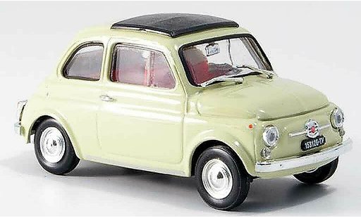 Fiat 500 F 1/43 Brumm creme avec capote folding roof 1965 diecast model cars