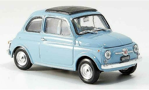 Fiat 500 F 1/43 Brumm himmelblue avec capote folding roof 1965 diecast model cars